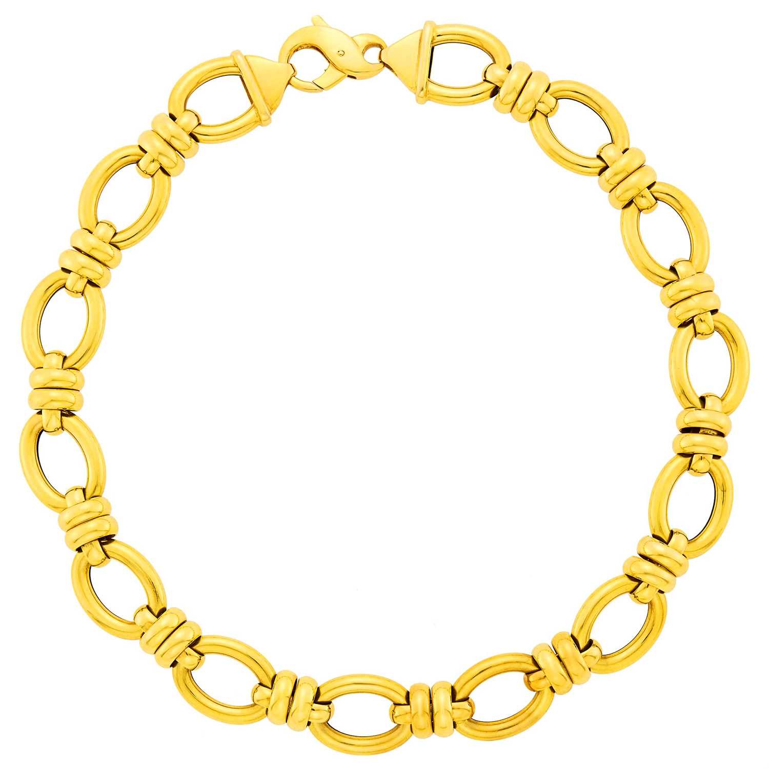 Lot 1153 - Gold Oval Link Necklace