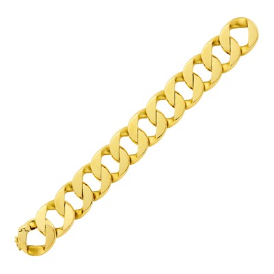 Lot 1020 - Gold Curb Link Bracelet