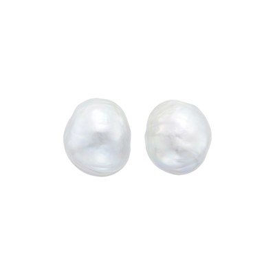 Lot 1084 - Andrew Clunn Pair of Gold and Baroque Cultured Pearl Earclips