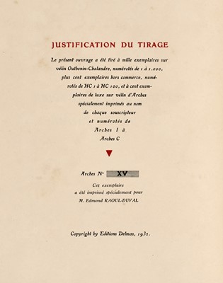 Lot 113 - De Luze's classic text on Jeu de Paume, from the subscriber's edition of just one hundred copies