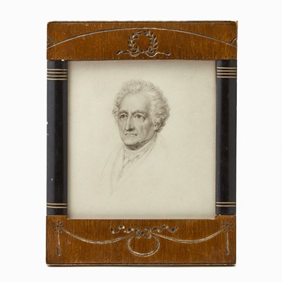 Lot 32 - A finely drawn pencil portrait of Goethe