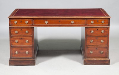 Lot 374 - George III Leather-Inset Mahogany Pedestal Desk