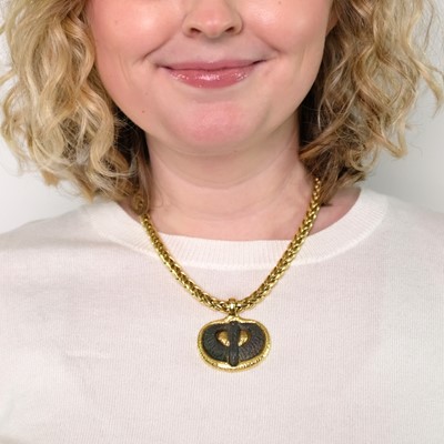 Lot 1094 - Elizabeth Gage Gold and Bronze Owl Pendant-Necklace