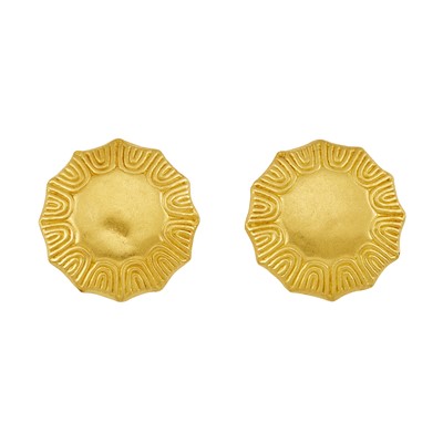 Lot 2251 - Pair of High Karat Gold Earclips