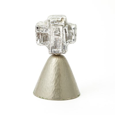 Lot 819 - Brutalist Paul Evans Style Mixed Metal Table Bell
