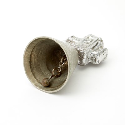Lot 819 - Brutalist Paul Evans Style Mixed Metal Table Bell