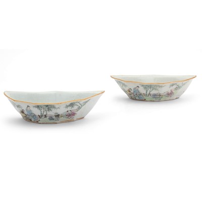 Lot 730 - Two Chinese Enameled Qianjiang Porcelain Dishes