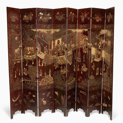 Lot 134 - Chinese Coromandel Lacquer Eight Panel Screen