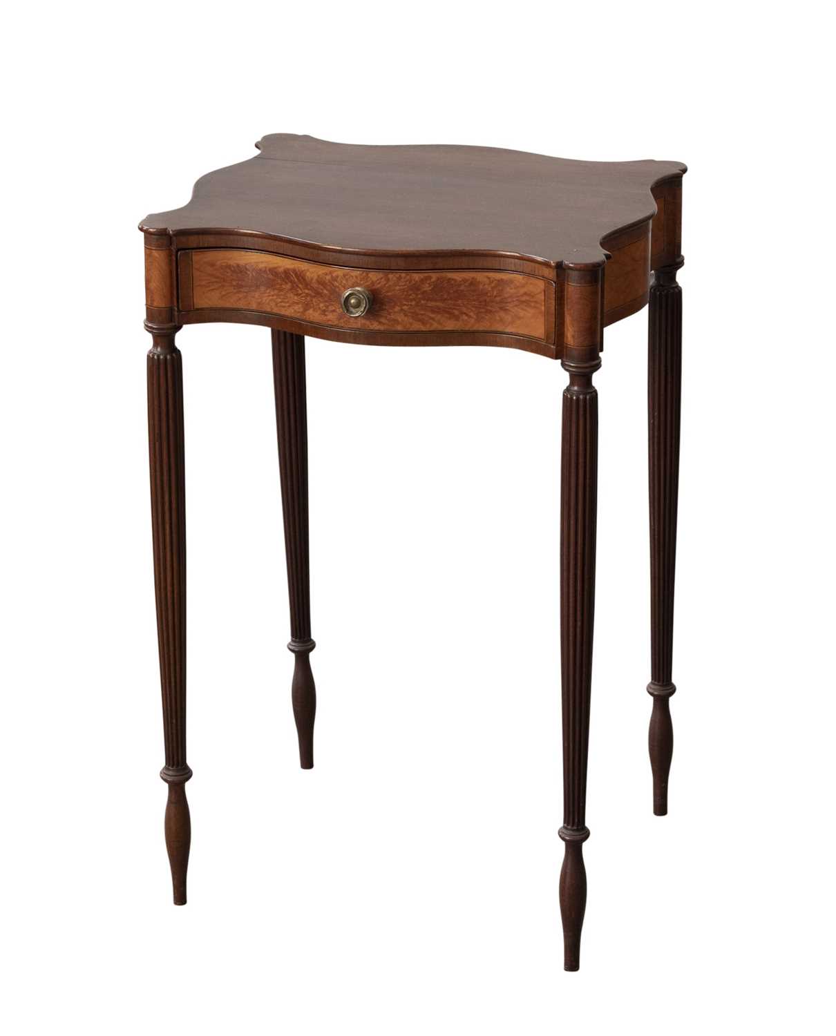 Lot 1066 - Federal Inlaid Mahogany Serpentine One-drawer Stand