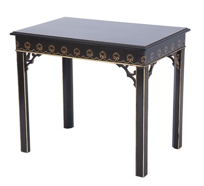 Lot 115 - George III Style Black Lacquer and Parcel Gilt Side Table