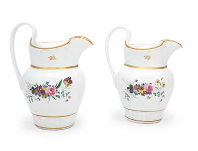 Lot 274 - Two Gilt and Handpainted Tucker Porcelain Pitchers