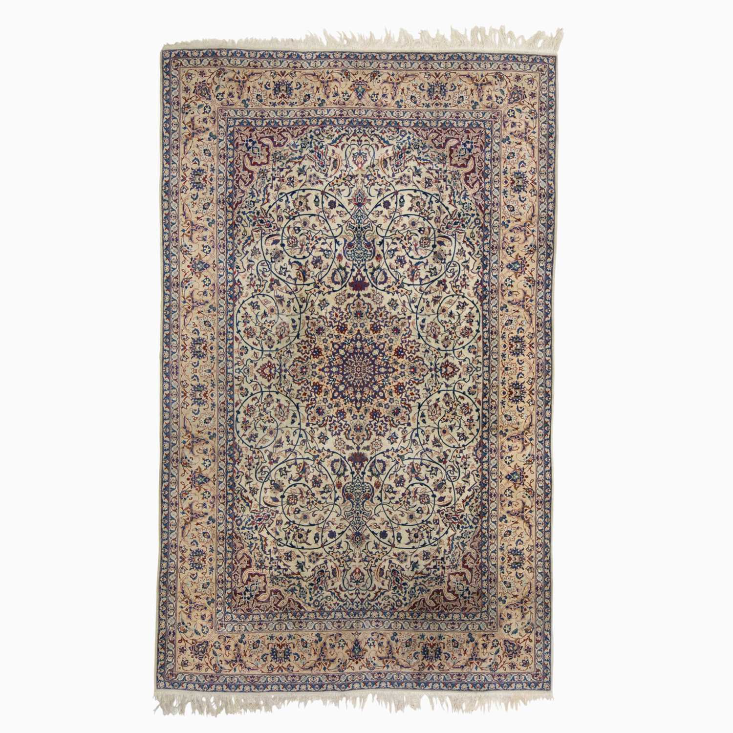 Lot 603 - Wool and Silk Nain Rug