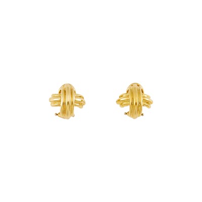 Lot 2005 - Tiffany & Co. Pair of Gold 'X' Earrings