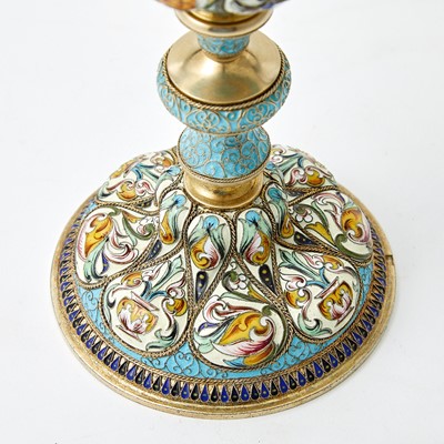 Lot 612 - Russian Silver-Gilt and Cloisonné Enamel Cup and Cover