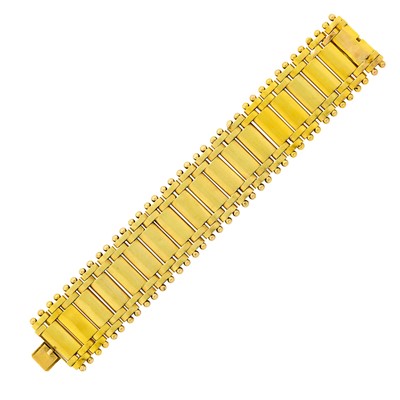 Lot 1090 - Antique Wide Gold Bracelet
