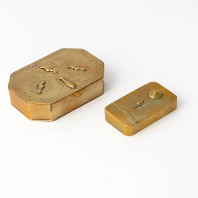 Lot 371 - Two English brass puzzle boxes