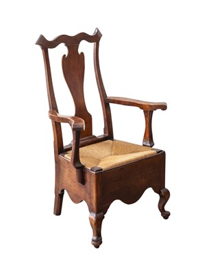 Lot 1064 - Chippendale Cherry and Maple Chamber Chair