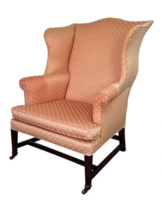 Lot 1068 - Federal Mahogany Upholstered Wing Chair