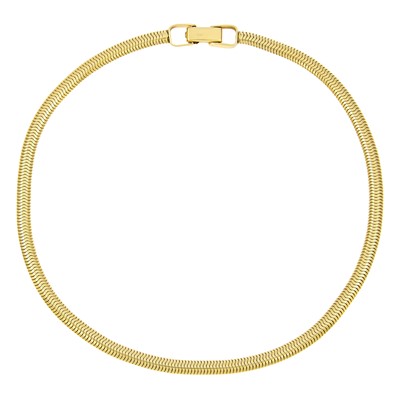 Lot 1198 - Gold Snake Link Necklace