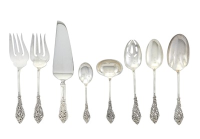 Lot 191 - Reed and Barton Sterling Silver "Florentine Lace" Pattern Flatware Service