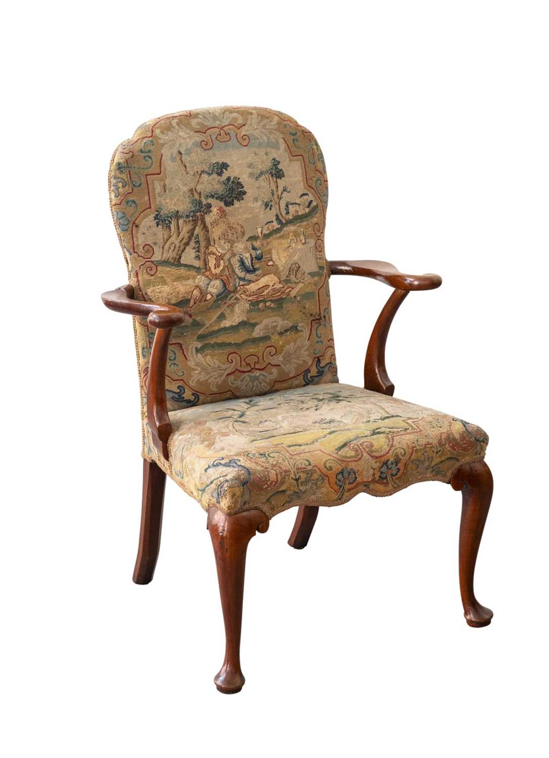 Lot 1102 - George I Walnut Needlework Upholstered Armchair