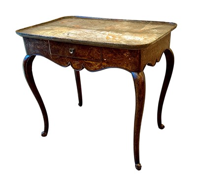 Lot 1100 - Paint-decorated Faux Burlwood and Faux Marble Side Table