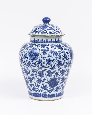 Lot 252 - Chinese Porcelain Lotus Baluster Jar and Cover