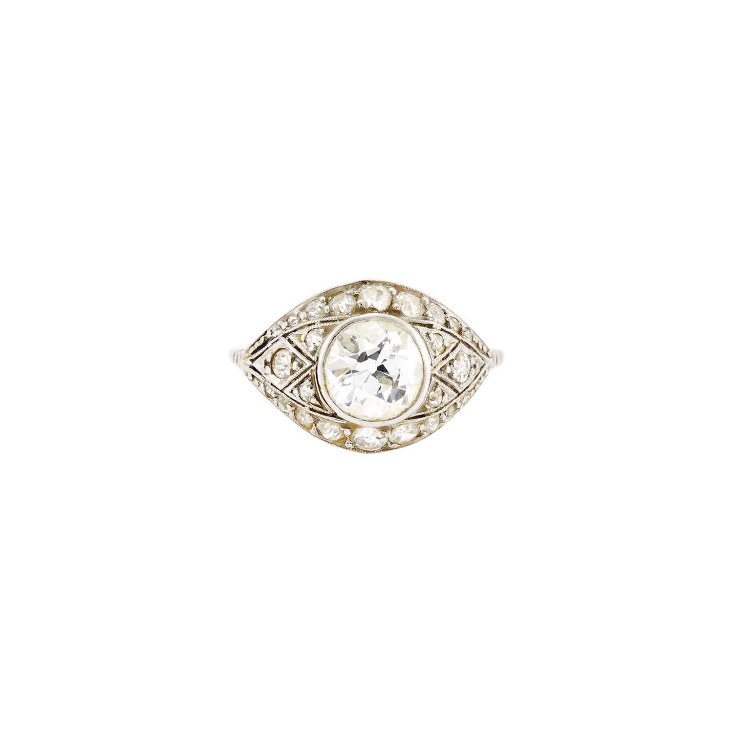 Lot 1183 - Platinum and Diamond Ring