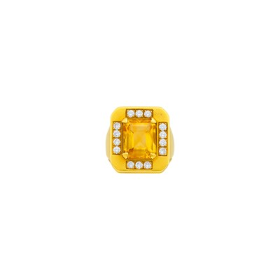 Lot 1022 - Barry Kieselstein-Cord Gold, Citrine and Diamond Ring
