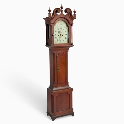 Lot 420 - Federal Walnut Tall Case Clock