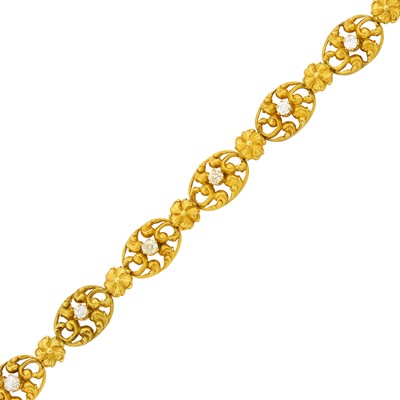 Lot 52 - Antique Gold and Diamond Bracelet, France
