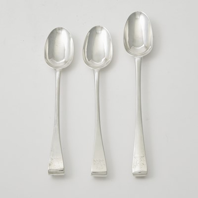 Lot 132 - Three Georgian Irish Sterling Silver Hook End Stuffing Spoons