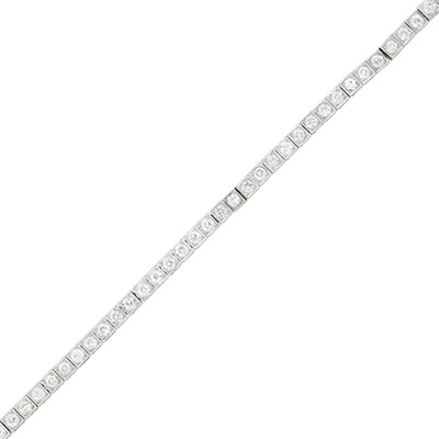 Lot 2179 - Platinum and Diamond Straighline Bracelet