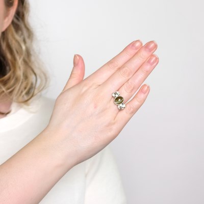 Lot 1179 - Platinum, Cat's Eye Chrysoberyl and Diamond Ring