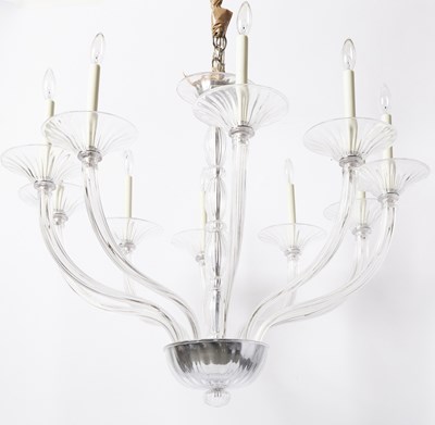 Lot 378 - Italian Blown Glass Ten-Light Chandelier