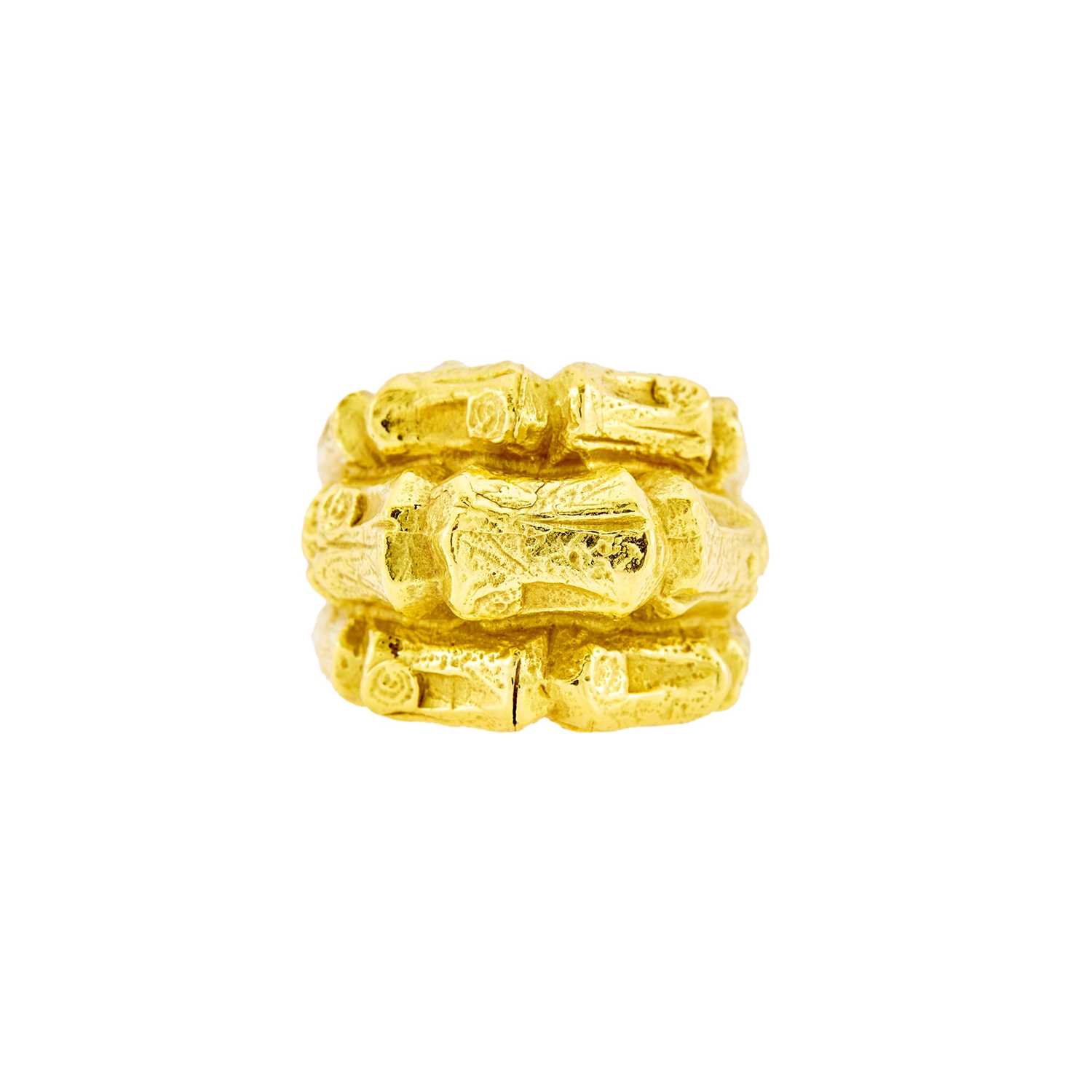 Lot 1214 - Katy Briscoe Gold Bamboo Ring