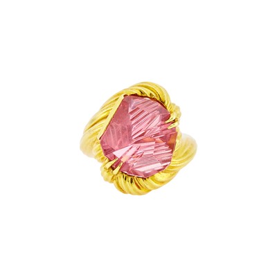Lot 1090 - Henry Dunay Gold and Pink Tourmaline Ring