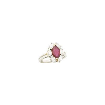 Lot 1187 - Oscar Heyman Brothers Platinum, Gold. Ruby and Diamond Ring