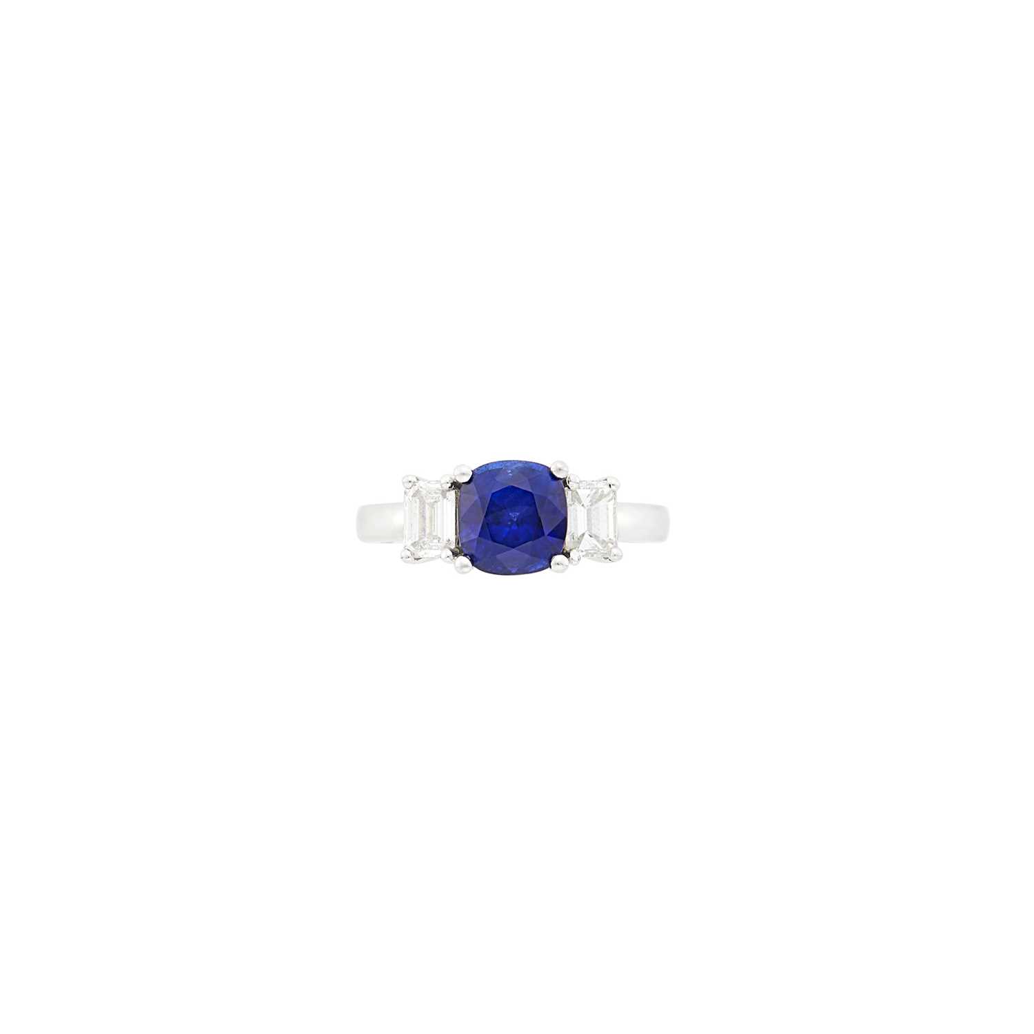 Lot 1166 - Platinum, Sapphire and Diamond Ring
