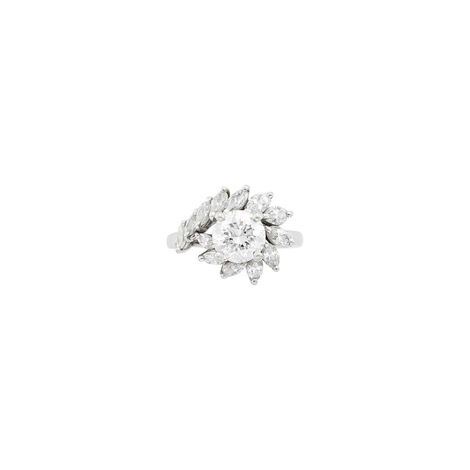Lot 1157 - Platinum and Diamond Ring