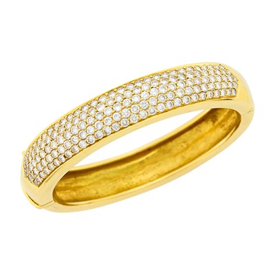 Lot 12 - Gold and Diamond Bangle Bracelet