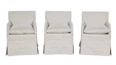 Lot 825 - Group of Four John Saladino Upholstered "Villa" Dining Chairs