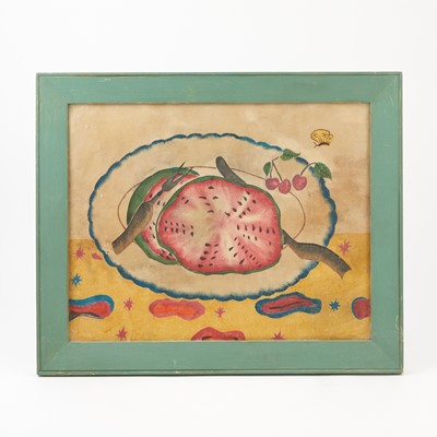 Lot 1088 - Still Life of Watermelon Watercolor on Velvet Theorem