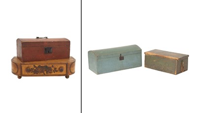 Lot 235 - Four Painted or Paint-decorated Wooden Boxes