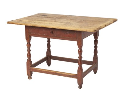 Lot 241 - Red-Painted Pine and Maple Tavern Table