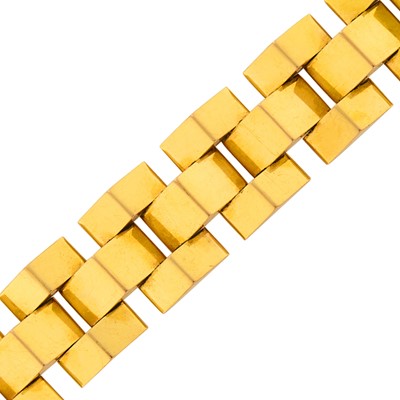 Lot 90 - Wide Gold Pyramid Link Bracelet