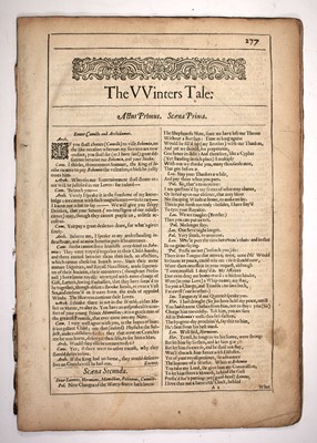 Lot 4 - Shakespeare's Winter's Tale from the 1632 Second Folio