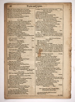 Lot 3 - Shakespeare's Troilus and Cressida from the 1632 Second Folio