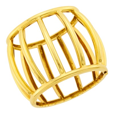 Lot 23 - Tiffany & Co., Paloma Picasso Gold 'Cage' Cuff Bangle Bracelet