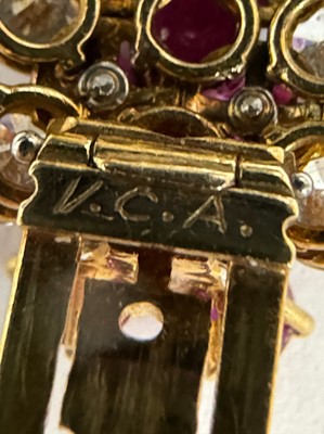 Lot 302 - Van Cleef & Arpels Gold, Ruby and Diamond Bracelet
